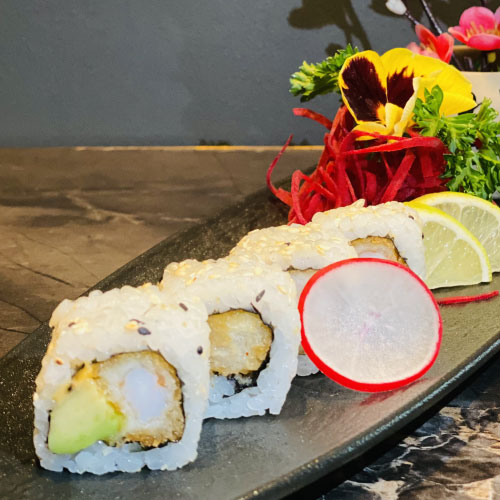 Tempura scampis avocat